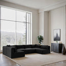  Manufacturer Color_Black -- Meridian Shaggy Fabric 6 pc Sectional IMAGE 2