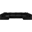  Manufacturer Color_Black -- Meridian Shaggy Fabric 6 pc Sectional IMAGE 3