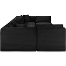  Manufacturer Color_Black -- Meridian Shaggy Fabric 6 pc Sectional IMAGE 4