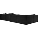  Manufacturer Color_Black -- Meridian Shaggy Fabric 6 pc Sectional IMAGE 6