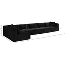  Manufacturer Color_Black -- Meridian Shaggy Fabric 6 pc Sectional IMAGE 12