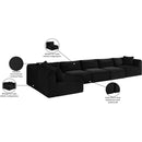  Manufacturer Color_Black -- Meridian Shaggy Fabric 6 pc Sectional IMAGE 13