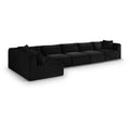  Manufacturer Color_Black -- Meridian Shaggy Fabric 6 pc Sectional IMAGE 1