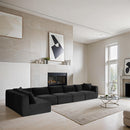  Manufacturer Color_Black -- Meridian Shaggy Fabric 6 pc Sectional IMAGE 2