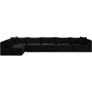  Manufacturer Color_Black -- Meridian Shaggy Fabric 6 pc Sectional IMAGE 3