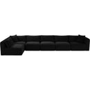  Manufacturer Color_Black -- Meridian Shaggy Fabric 6 pc Sectional IMAGE 5
