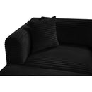 Meridian Shaggy Black Corduroy Performance Fabric Modular Sectional IMAGE 10