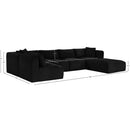  Manufacturer Color_Black -- Meridian Shaggy Fabric 6 pc Sectional IMAGE 13
