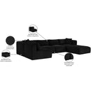  Manufacturer Color_Black -- Meridian Shaggy Fabric 6 pc Sectional IMAGE 14