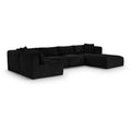  Manufacturer Color_Black -- Meridian Shaggy Fabric 6 pc Sectional IMAGE 1