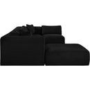  Manufacturer Color_Black -- Meridian Shaggy Fabric 6 pc Sectional IMAGE 4