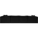  Manufacturer Color_Black -- Meridian Shaggy Fabric 6 pc Sectional IMAGE 5