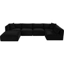  Manufacturer Color_Black -- Meridian Shaggy Fabric 6 pc Sectional IMAGE 6