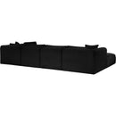  Manufacturer Color_Black -- Meridian Shaggy Fabric 6 pc Sectional IMAGE 7