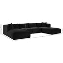  Manufacturer Color_Black -- Meridian Shaggy Fabric 6 pc Sectional IMAGE 11