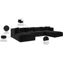  Manufacturer Color_Black -- Meridian Shaggy Fabric 6 pc Sectional IMAGE 12