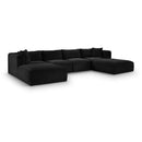  Manufacturer Color_Black -- Meridian Shaggy Fabric 6 pc Sectional IMAGE 1
