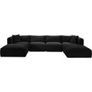  Manufacturer Color_Black -- Meridian Shaggy Fabric 6 pc Sectional IMAGE 3