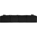  Manufacturer Color_Black -- Meridian Shaggy Fabric 6 pc Sectional IMAGE 5