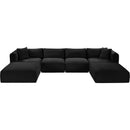  Manufacturer Color_Black -- Meridian Shaggy Fabric 6 pc Sectional IMAGE 6