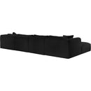  Manufacturer Color_Black -- Meridian Shaggy Fabric 6 pc Sectional IMAGE 7