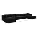  Manufacturer Color_Black -- Meridian Shaggy Fabric 6 pc Sectional IMAGE 13