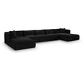  Manufacturer Color_Black -- Meridian Shaggy Fabric 6 pc Sectional IMAGE 1
