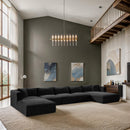  Manufacturer Color_Black -- Meridian Shaggy Fabric 6 pc Sectional IMAGE 2