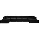  Manufacturer Color_Black -- Meridian Shaggy Fabric 6 pc Sectional IMAGE 3