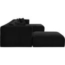  Manufacturer Color_Black -- Meridian Shaggy Fabric 6 pc Sectional IMAGE 4