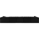  Manufacturer Color_Black -- Meridian Shaggy Fabric 6 pc Sectional IMAGE 5