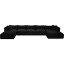  Manufacturer Color_Black -- Meridian Shaggy Fabric 6 pc Sectional IMAGE 6