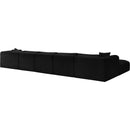  Manufacturer Color_Black -- Meridian Shaggy Fabric 6 pc Sectional IMAGE 7