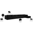 Manufacturer Color_Black -- Meridian Shaggy Fabric 6 pc Sectional IMAGE 13