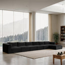  Manufacturer Color_Black -- Meridian Shaggy Fabric 6 pc Sectional IMAGE 2