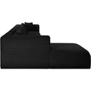  Manufacturer Color_Black -- Meridian Shaggy Fabric 6 pc Sectional IMAGE 4