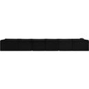 Meridian Shaggy Black Corduroy Performance Fabric Modular Sectional IMAGE 5