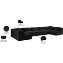  Manufacturer Color_Black -- Meridian Shaggy Fabric 7 pc Sectional IMAGE 13
