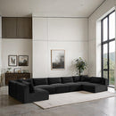  Manufacturer Color_Black -- Meridian Shaggy Fabric 7 pc Sectional IMAGE 2