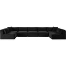  Manufacturer Color_Black -- Meridian Shaggy Fabric 7 pc Sectional IMAGE 3