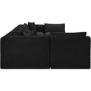 Manufacturer Color_Black -- Meridian Shaggy Fabric 7 pc Sectional IMAGE 4