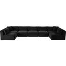  Manufacturer Color_Black -- Meridian Shaggy Fabric 7 pc Sectional IMAGE 6