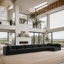  Manufacturer Color_Black -- Meridian Shaggy Fabric 7 pc Sectional IMAGE 2