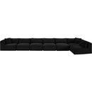  Manufacturer Color_Black -- Meridian Shaggy Fabric 7 pc Sectional IMAGE 6
