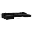  Manufacturer Color_Black -- Meridian Shaggy Fabric 7 pc Sectional IMAGE 11