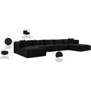  Manufacturer Color_Black -- Meridian Shaggy Fabric 7 pc Sectional IMAGE 12