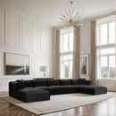  Manufacturer Color_Black -- Meridian Shaggy Fabric 7 pc Sectional IMAGE 2