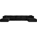  Manufacturer Color_Black -- Meridian Shaggy Fabric 7 pc Sectional IMAGE 3