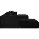  Manufacturer Color_Black -- Meridian Shaggy Fabric 7 pc Sectional IMAGE 4