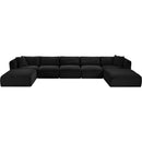  Manufacturer Color_Black -- Meridian Shaggy Fabric 7 pc Sectional IMAGE 6